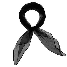 Plain Soft and delicate Chiffon Feel Head and Neck Scarf,Black
