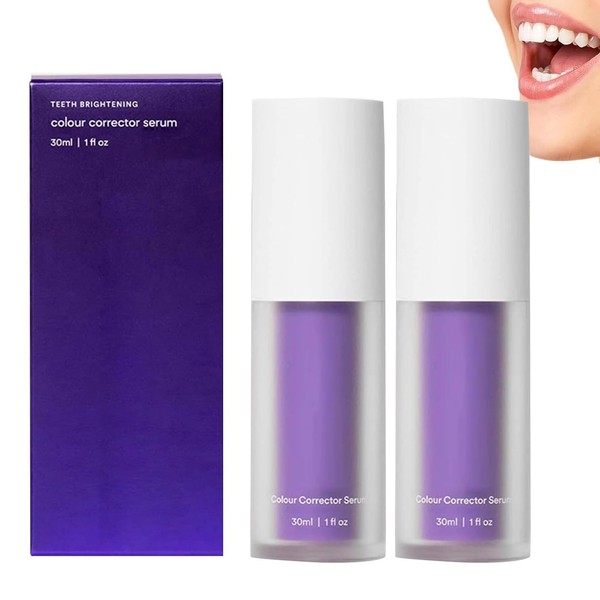 Tkekruh 2PC Toothpaste 30ml, Teeth Whitening Booster, Purple Toothpaste, Whitening