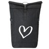 Huuraa Kurierrucksack Herz Heart Geschenk 30-44 Liter Black Melange Roll-Top