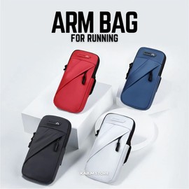 Runner's Favorite Running Bag, Pouch, Smartphone, Smartphone, Non-Shaking, Arm, Waterproof, Armband, Holder (Black)