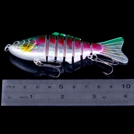 FOLANDO Multi Jointed Bass Pike Fishing Lures, Hard Bait Fishing Hooks 6 segments Swimbaits for Freshwater Saltwater Trout Perch 10cm/15.6g 3#