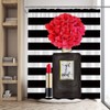 QWRSMYX Black Perfume Flower Fashion Girl Woman Shower Curtain Lady