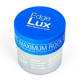 Lux Collection Edge Lux Edge Control Wax 48 Hour Maximum Hold No Flaking Natural Ingredients Scented Conditioning Styling Hair Gel Tamer (10.5 Ounce (Pack of 1), Blueberry)