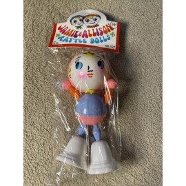 Jamie & Allison Unopened Vintage Strung Baby Rattle Doll Tram Crib Toy, Jingle Bells Car Window