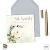 Ruby Ashley With Sympathy White Roses Condolence Card - Sympathy,