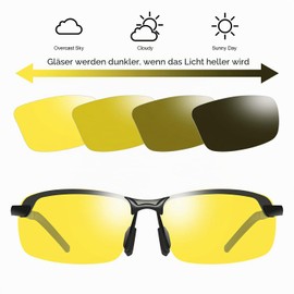 YIMI Photochromic Polarised Sunglasses, Sports Glasses, Self-tinting Cycling Glasses with UV400 Protection, for Men and Women, for Day and Night Driving, Cycling, Climbing, Fishing, Skiing, Golf, Running