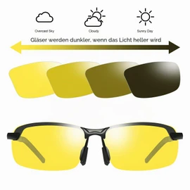 YIMI Photochromic Polarised Sunglasses, Sports Glasses, Self-tinting Cycling Glasses with UV400 Protection, for Men and Women, for Day and Night Driving, Cycling, Climbing, Fishing, Skiing, Golf, Running