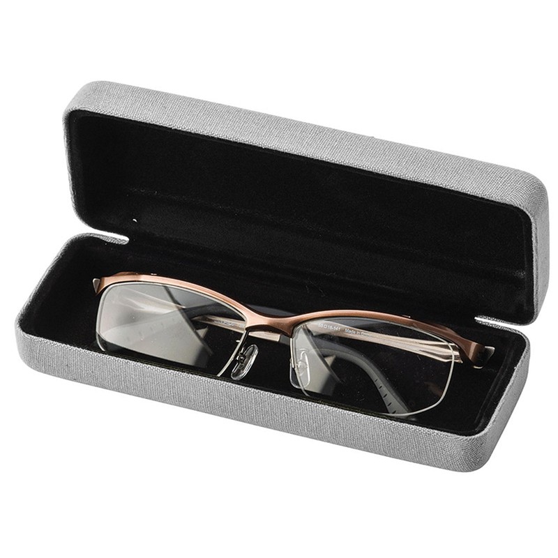 meigan Compact Square Glasses Case, Good Aluminum, Hard, Spring Type,