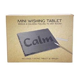 Island Dogs Mini 6" x 8"Wishing Tablet Buddha Board - Bring a Calming Feeling to Any Room with Water Painting for Relaxation - Includes 1 Stone Tablet and 1 Brush