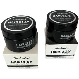 Linahealth Matte Pomade Clay 2 Pack, Pomada tipo Arcilla Acabado Mate para peinar y fijar el Cabello Base Agua 100g / 4 Oz esta arcilla es utilil para modelar tu pelo