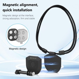 YicDofu Magnetic Neck Mount for Action Cameras, Hands-Free POV Necklace Holder with Quick Release Compatible for GoPro Hero 13/12/11/Insta360 X3/X4/DJI Action 4 for Vlogging and Recording