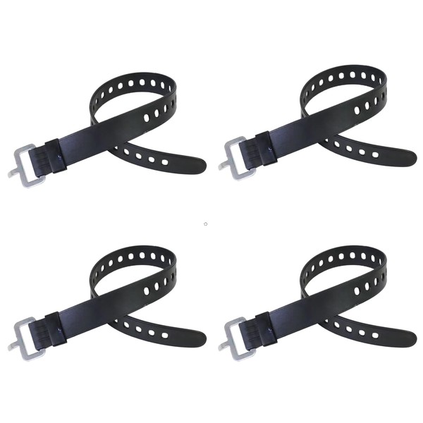 4x Heavy Duty Rubber Straps 50cm with Buckle - Quick