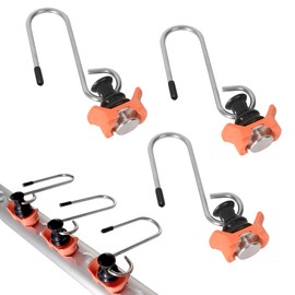 DAWRIS Pack of 4 Hooks for Airline Rail, Airline Rail Accessories for Hanging, Airline Rail Fitting for Vans, Motorhomes, Trucks