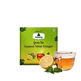 APSARA Lemon Mint Ginger Green Tea Bags 100 pcs Herbal Tea For Immunity Boosting 100 Tea Bags