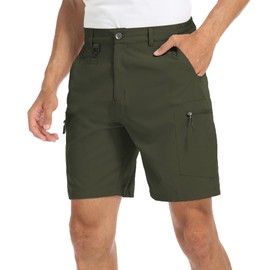 Flewolch Men's Hiking Shorts Quick Dry Outdoor Travel Cargo Shorts with Multi Pocket Army 32