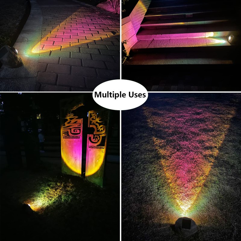 GOODFOEVER Solar Rock Lights(2pcs) Sunset Projection Lights Atmosphere Night Light
