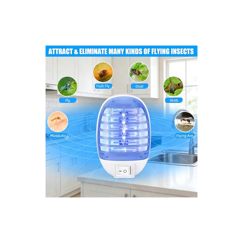 6 Pack Bug Zapper Indoor, Electronic Fly Trap Insect Killer,