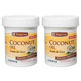 De La Cruz Coconut Oil - Expeller Pressed Coconut Oil for Skin and Hair - Natural Moisturizer for Skin and Hair - 2.2oz (2 Jars)