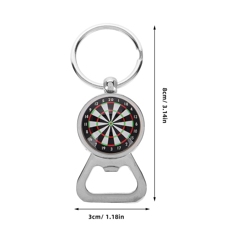 WRITWAA Creative Dartboard Bottle Opener Keychain, Stainless Steel Key Ring,