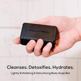 MARLOWE. Charcoal Face & Body Soap Bar No. 106 (210ml) Best Cleansing & Detoxifying Bar for Men Made with Natural Ingredients Shea Butter & Willow Bar