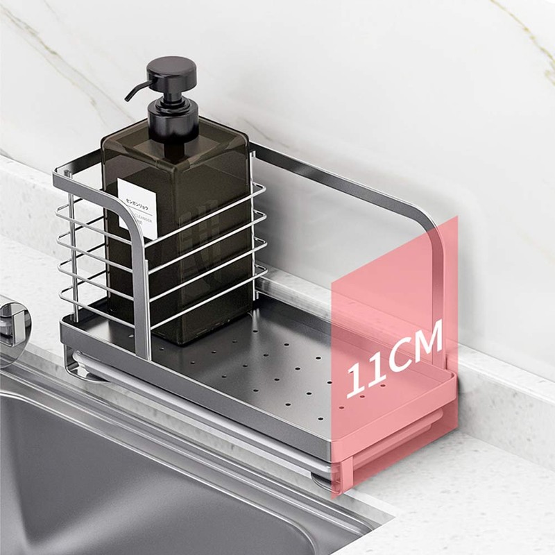 Kitchen Countertop Dish Soap and Dishwashing Brush Holder, SUS 304