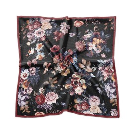 BHAHB Silk Feeling Scarf 27.5 Inches Large Square Satin Head Hair Wrap Sleeping Fashion Lightweight Cute Aesthetic Handbag Decoration for Women Girls-Rhomboid-Roses