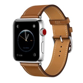 MroTech Watch Band Compatible with iWatch 49mm 45mm 44mm 42mm Genuine Leather Strap Replacement for iWatch Series 8/7/6/5/4/3/2/1/Sport/SE/SE2/Ultra 49/45/44/42 mm Bracelet Loop Brown