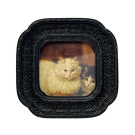 CISOO 3x3 Vintage Small Picture Frame, Antique Ornate Black Square Photo Frame for Table Top and Wall Display, Decorative Floral Design Retro Home Decor, Photo Gallery Art