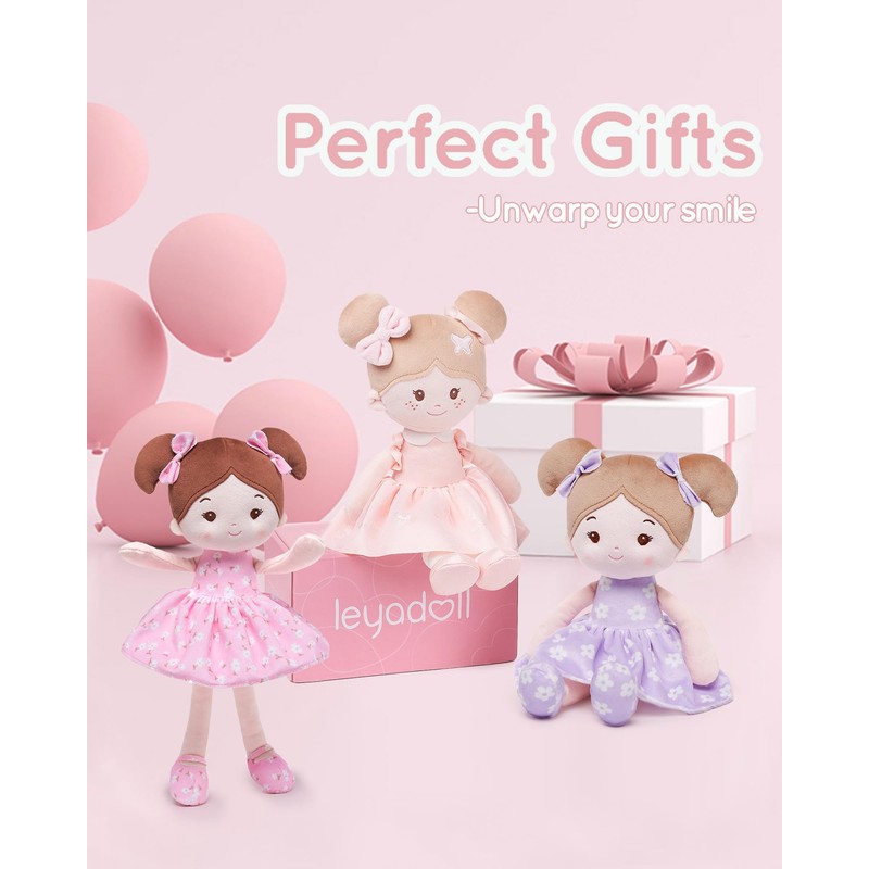 LeyaDoll Soft Baby Doll-12inch-Best Gift for Your Little One-FloraBelle(Pink)