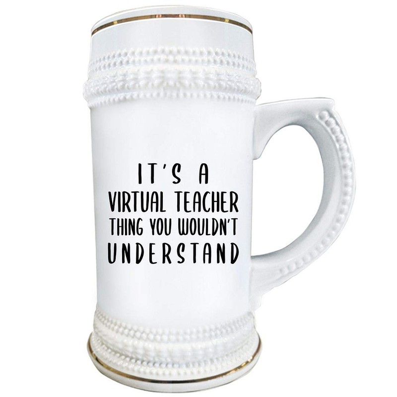 Virtual Teacher - Beer Stein Mug 22oz Ceramic Drinkware -