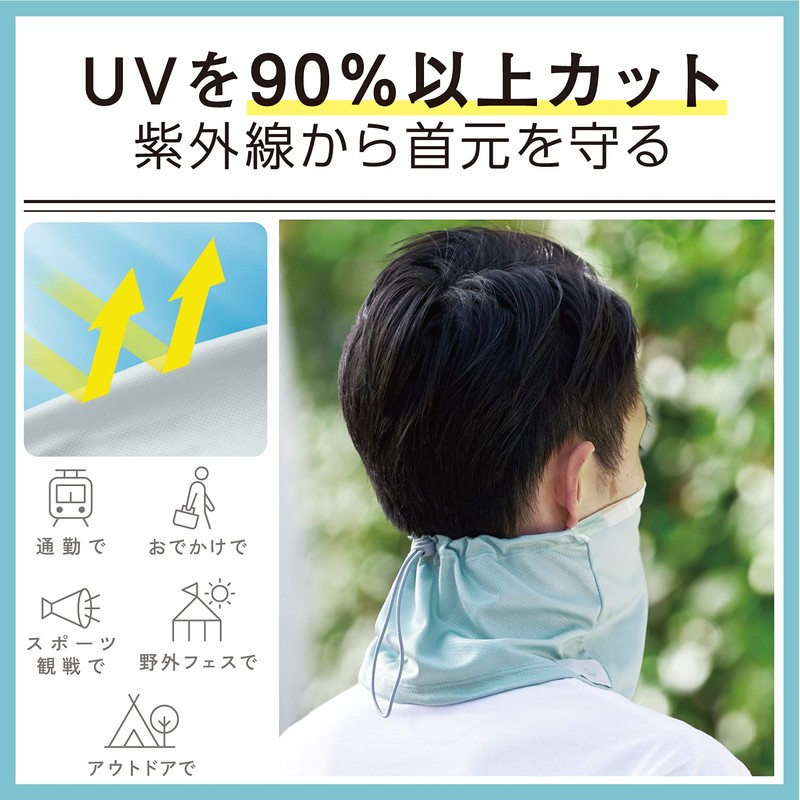 Elecom HCC-F21BU Cool Face Guard, Contact Cooling Sensation, Heat Prevention