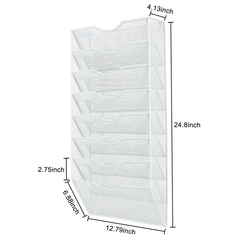 PAG Hanging Wall File Holder Organizer Mail Sorter Literature Rack