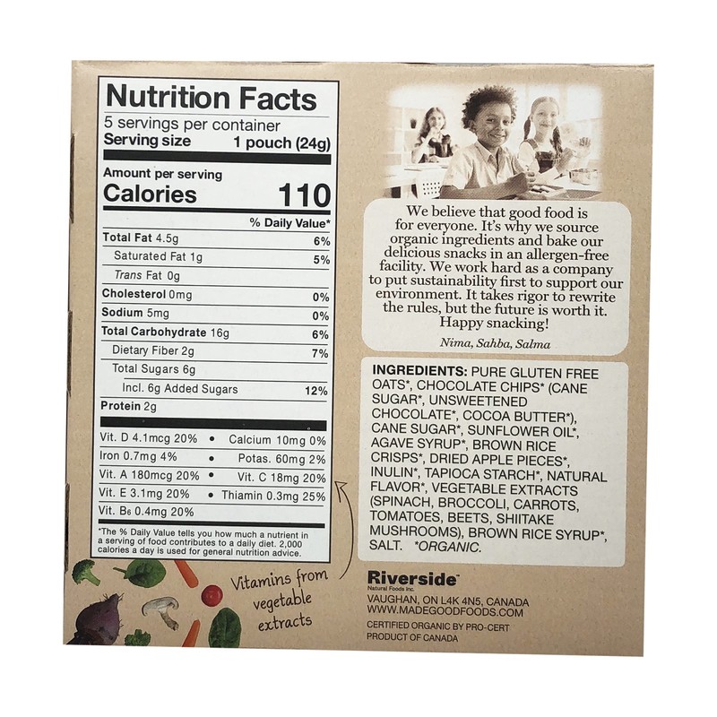MADEGOOD Organic Chocolate Chip Granola Minis, 0.85 Ounce (Pack of