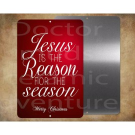 Unbranded Pretty JESUS is the REASON for the SEASON Merry Christmas 8 x 12" metal sign