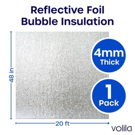 Reflective Insulation Foil (48in x 20ft) - 1 Pack Energy Saving Window Insulation for Windows, Roofs, Garages, and Attics