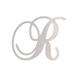 Jess and Jessica Cursive Metal Letter R 6"x7.33" – Wall Letters for Nursery Decor, Initial Decor for Front Door or Above Crib Unfinished Steel Wall Hanging for Rustic Shelf or Modern Display Accent
