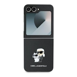 CG Mobile Karl Lagerfeld KLHCZF6SAPKCNPK Case for Z Flip6 F741 Black Saffiano Metal Pin