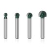 Bestgle 4pcs 1/4" Shank Professional Round Nose Core Box Router