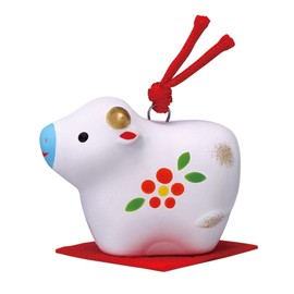 Yakushi Kiln 2021 Chinese Zodiac Zodiac Shofuku Juzu Ox (Doilin with Shofuku Mikuji) [90] White Size: Height 1.2 x Width 1.6 inches (3 x 4 cm)