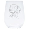 Weimaraner themed, dog stemless wine glass, 17 oz.