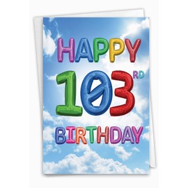 NobleWorks Inflated Messages-103 - Milestone Birthday Greeting Card with envelopee (4.63 x 6.75 Inch) - C2771MBG
