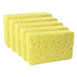 Kitchen Cleaning Sponges, Large Cellulose, Soft and Flexible, Pack of 5, Yellow