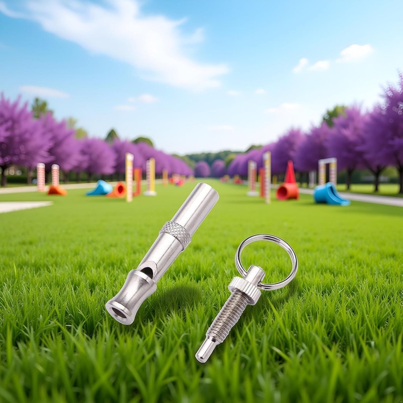 Myuiao Silver Adjustable Ultrasonic Dog Whistle,Portable Whistle Pet Whistle Supersonic