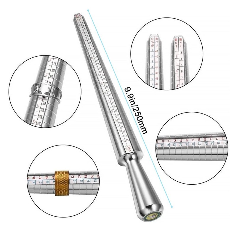Ring Size Gauge, Ring Rod, Hammer, Compatible with No. 1