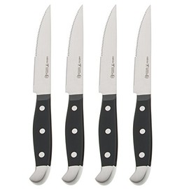 HENCKELS Statement Razor-Sharp Steak Knife Set of 4, German Engineered Informed by 100+ Years of Mastery, Black/Stainless Steel
