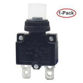 KUOYUH Circuit Breaker 88-13A 125/250VAC 32VDC-50VDC 50/60Hz w/Dust Cap (1Pcs)