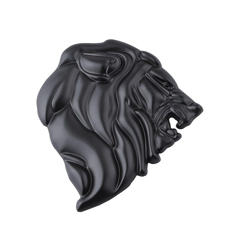 2PCS Lion Head Metal car Emblem 3D Animal Decoration Metal