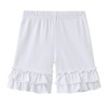 VilyR Girls Solid Cotton Ruffles Shorts (White,6-7Y)