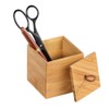 Wenko Bamboo Organiser Terra 3 Compartments -Storage Box, Bathroom Basket,