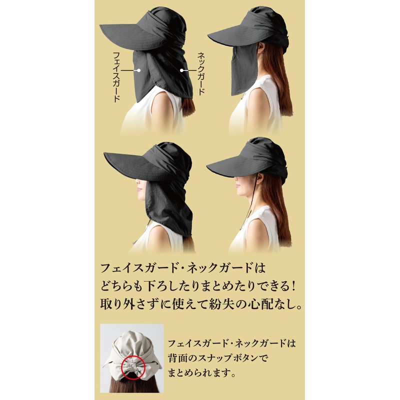 Alphax Sun Hat, UV Protection, Shade Hat, Shine, Women's Black